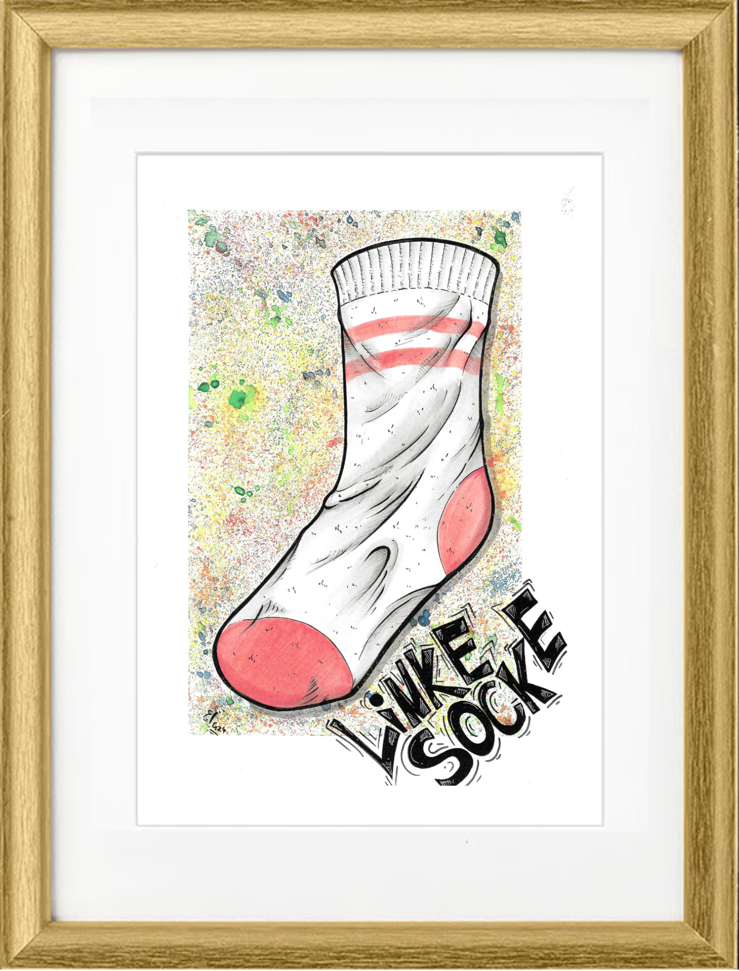 Die linke Socke