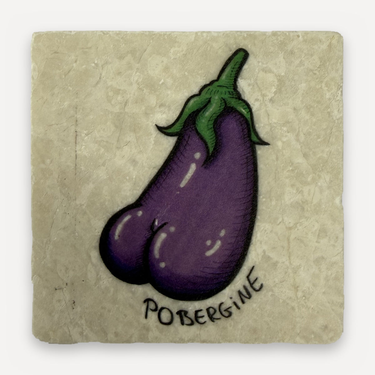 Arschfrüchte Marmor-Magnete – Motiv Pobergine (Aubergine)