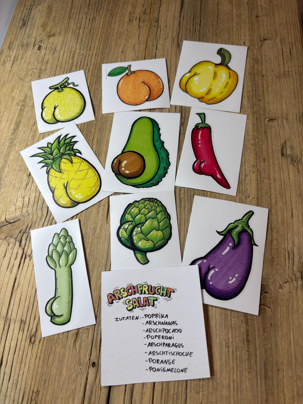 Stickerpaket Arschfruchtsalat