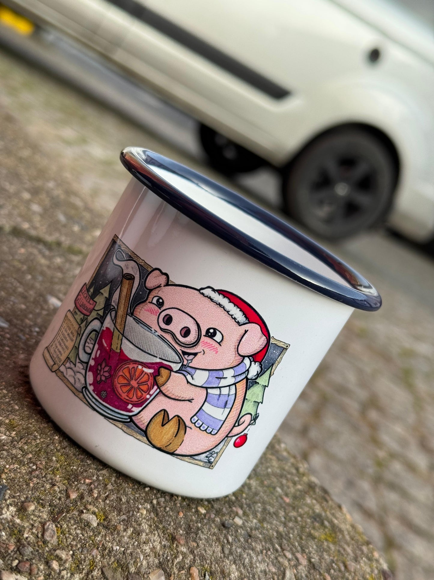 Emaille Tasse Glühschwein