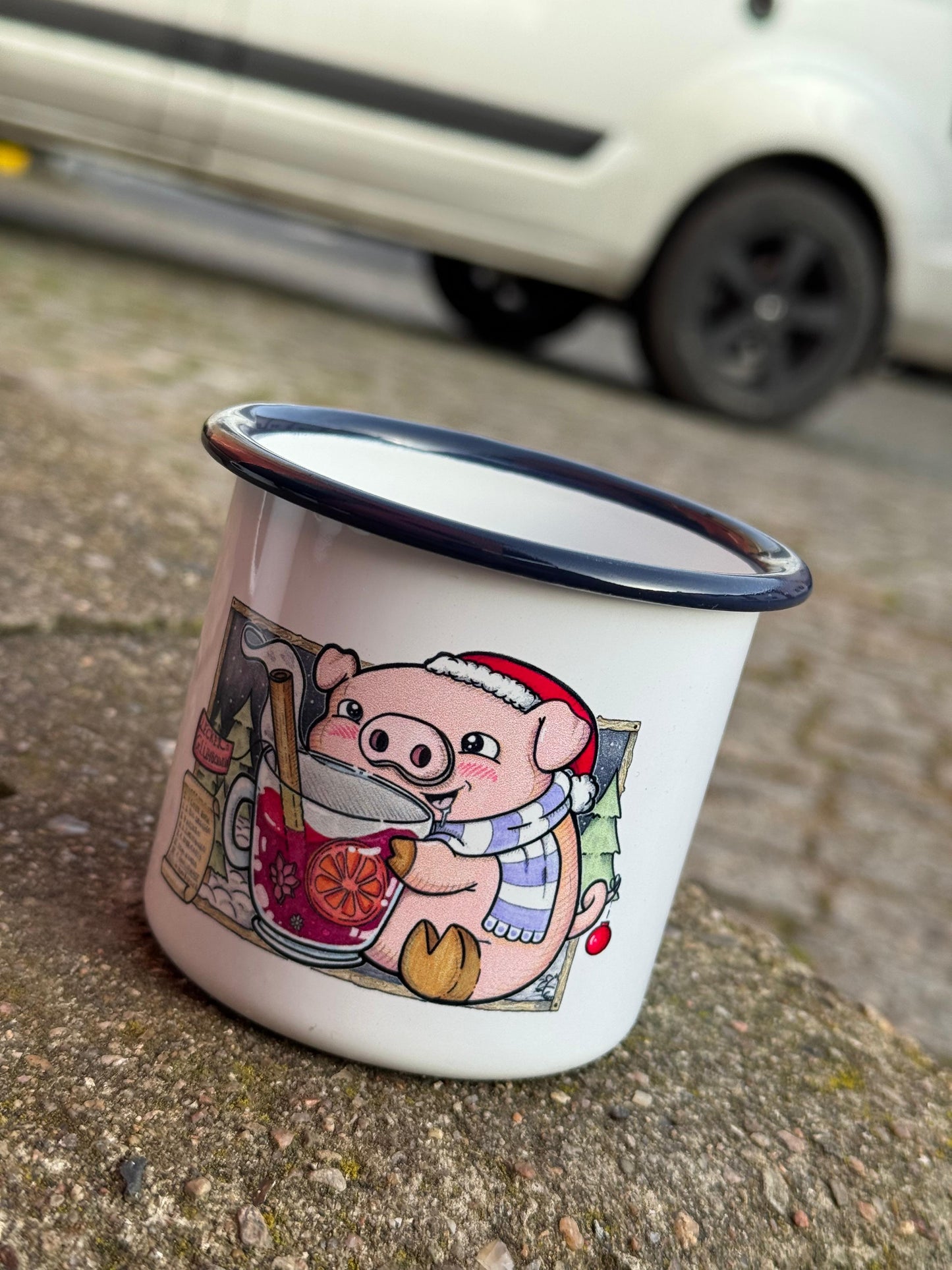 Emaille Tasse Glühschwein