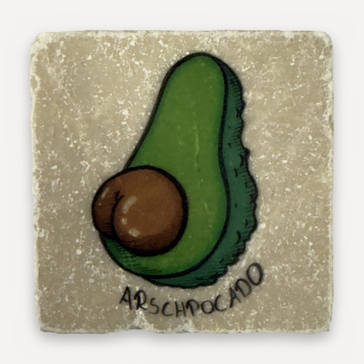 Arschfrüchte Marmor-Magnete – Motiv Arschpocado (Avocado)