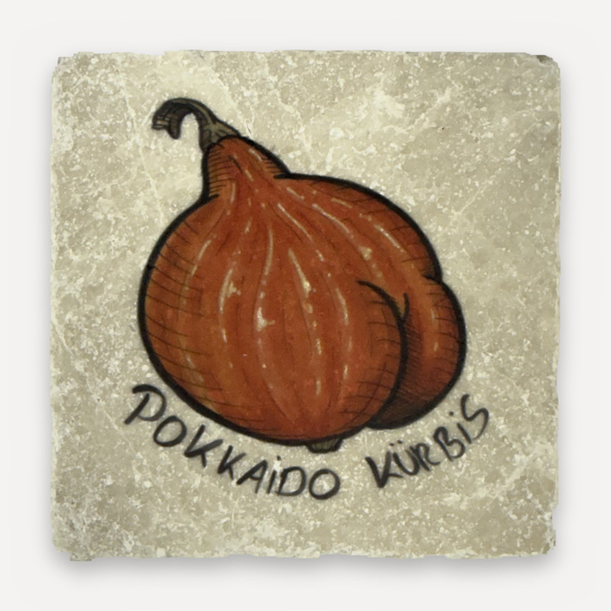 Arschfrüchte Marmor-Magnete – Motiv Pokkaido Kürbis (Hokkaido-Kürbis)