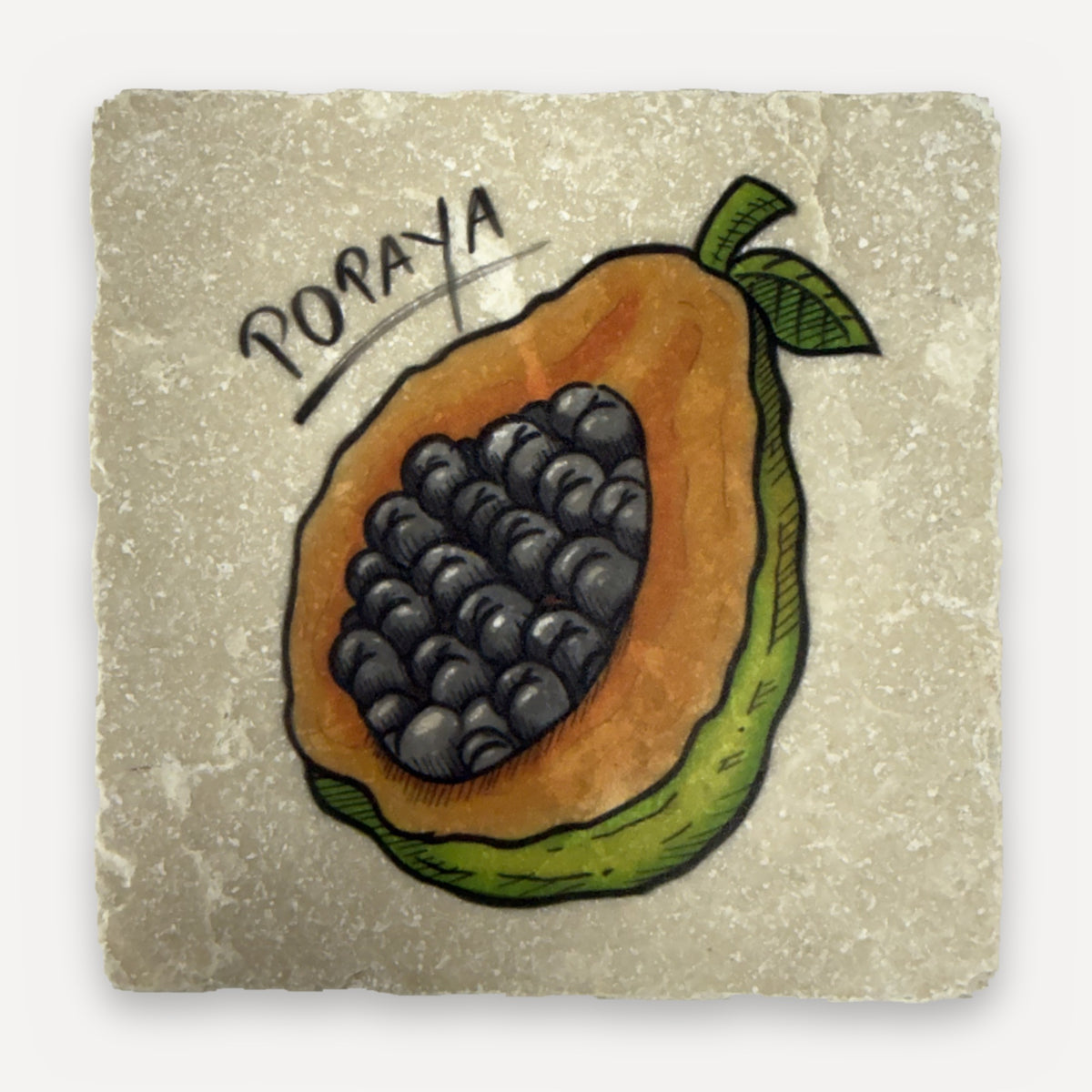 Arschfrüchte Marmor-Magnete – Motiv Popaya (Papaya)