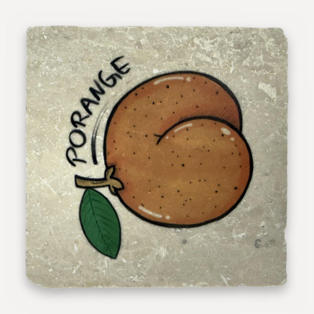 Arschfrüchte Marmor-Magnete – Motiv Porange (Orange)