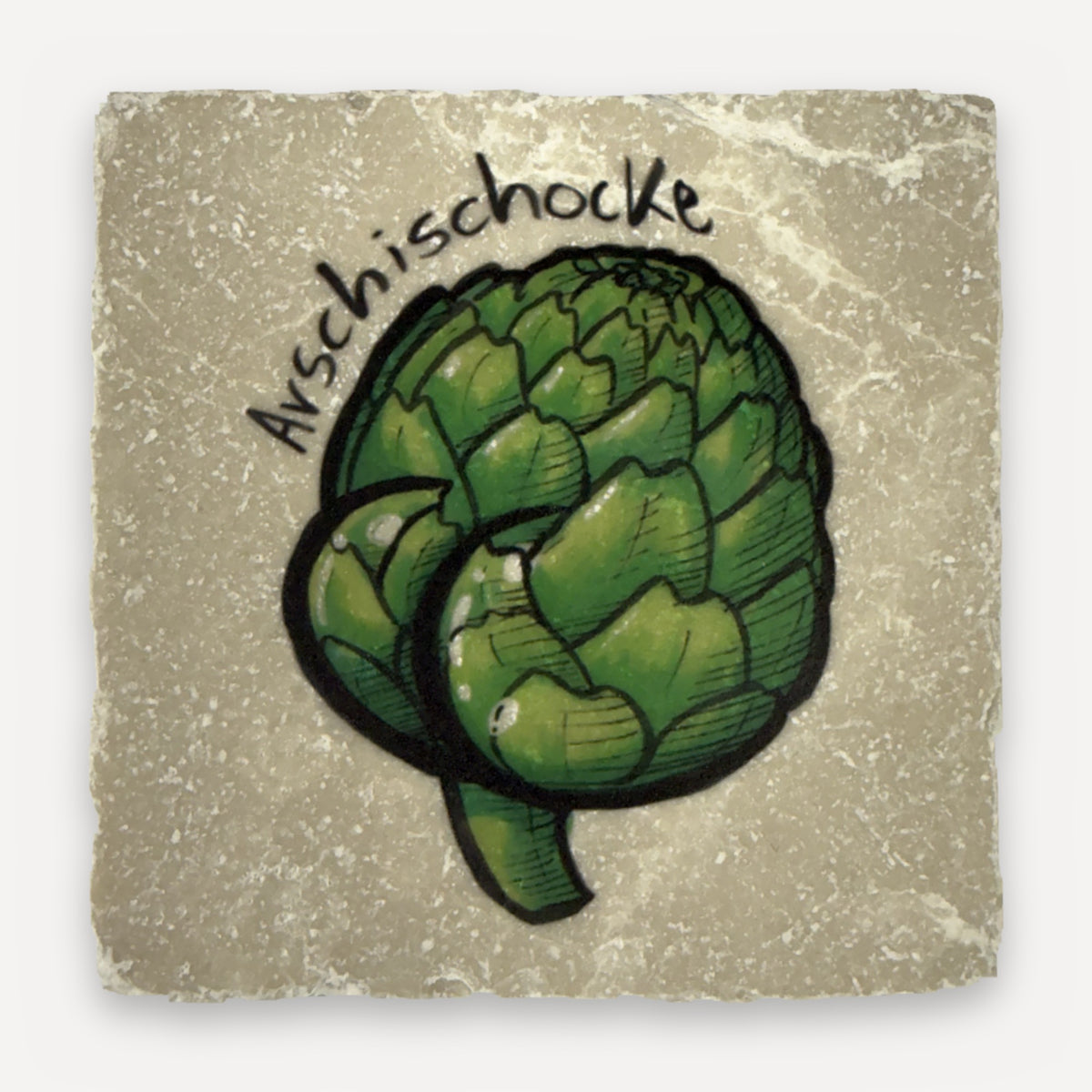 Arschfrüchte Marmor-Magnete – Motiv Arschischocke (Artischocke)